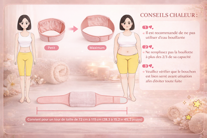 Bouillotte Portable avec Ceinture en Peluche